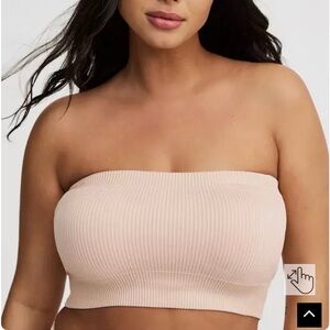 Seamless Ribbed Bandeau - Cream